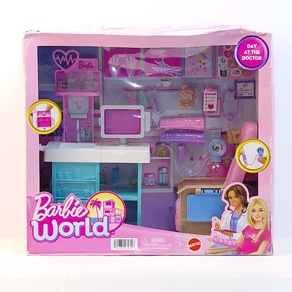 Barbie World Day at the Doctor Toy Playset with Medical Station NWT